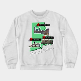 Rhode Island Map Crewneck Sweatshirt